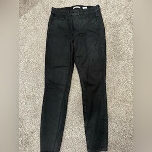 Good American coated black jeans size 6!
